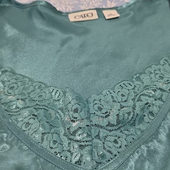 Women Sz M Green Lace Detail Tank Top 90s Y2K Fairy Retro Preppy Feminine V-Neck - Picture 4 of 10